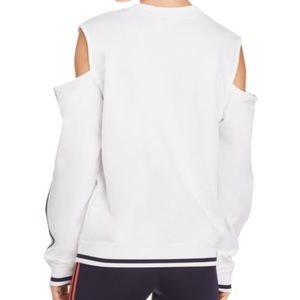 adidas cold shoulder sweatshirt white